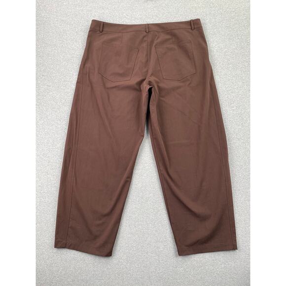 Abercrombie & Fitch Mid Rise Barrel Pants Womens 34 / 18 Long Chocolate Brown - Picture 5 of 16